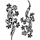 Stencil Schablone  2 Tribal Echsen/Geckos